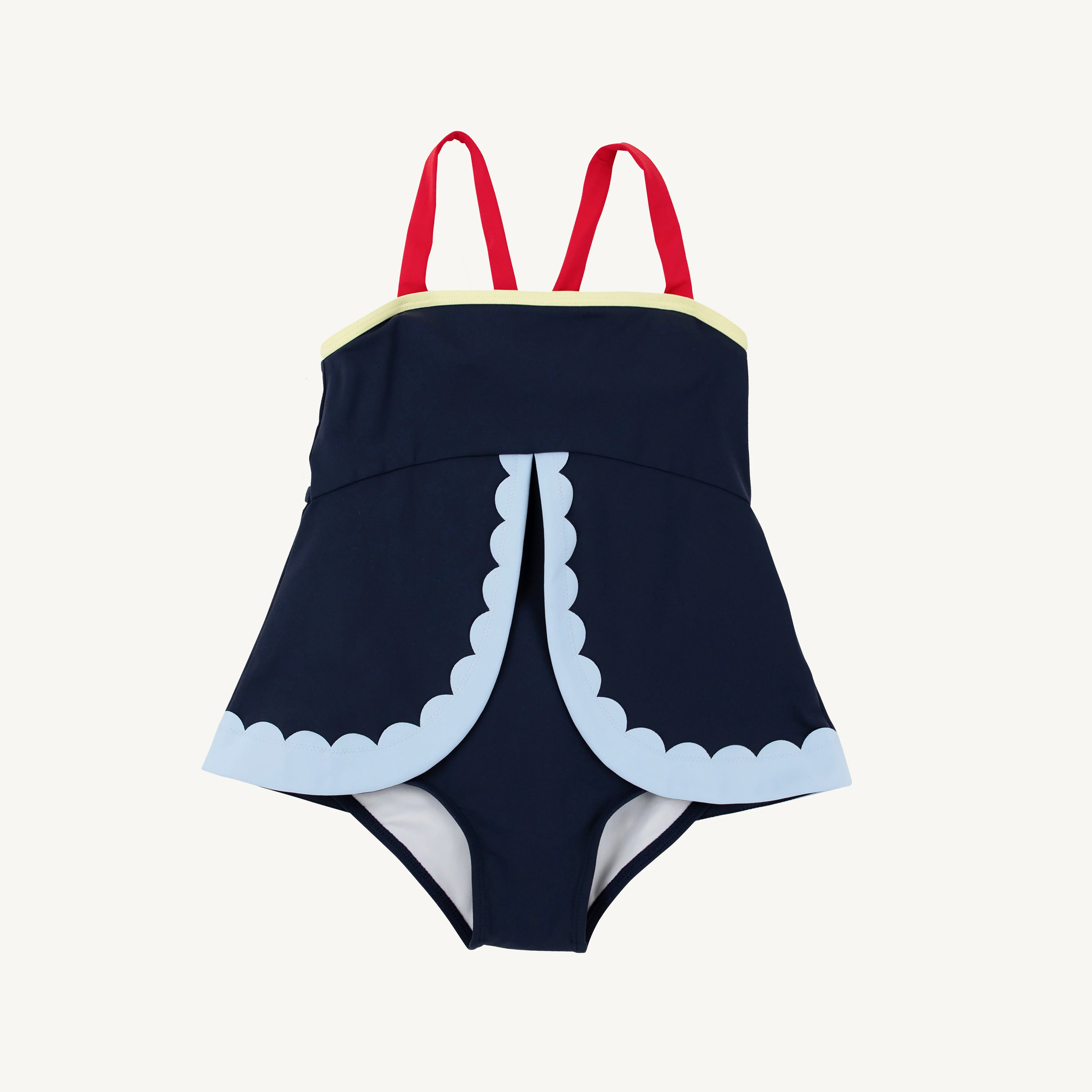 Stratford Scallop Swimsuit - Nantucket Navy, Richmond Red, Beale Stree | The Beaufort Bonnet Company