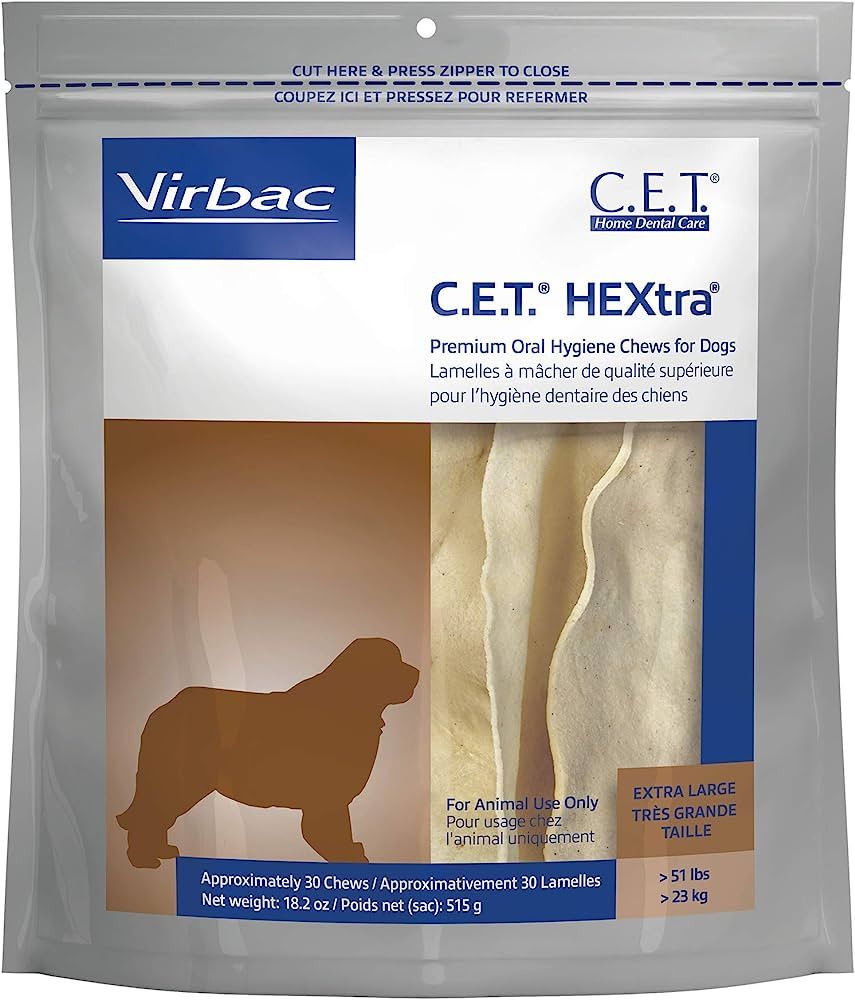 Virbac CET HEXtra Premium Oral Hygiene Chews for Dogs | Amazon (US)