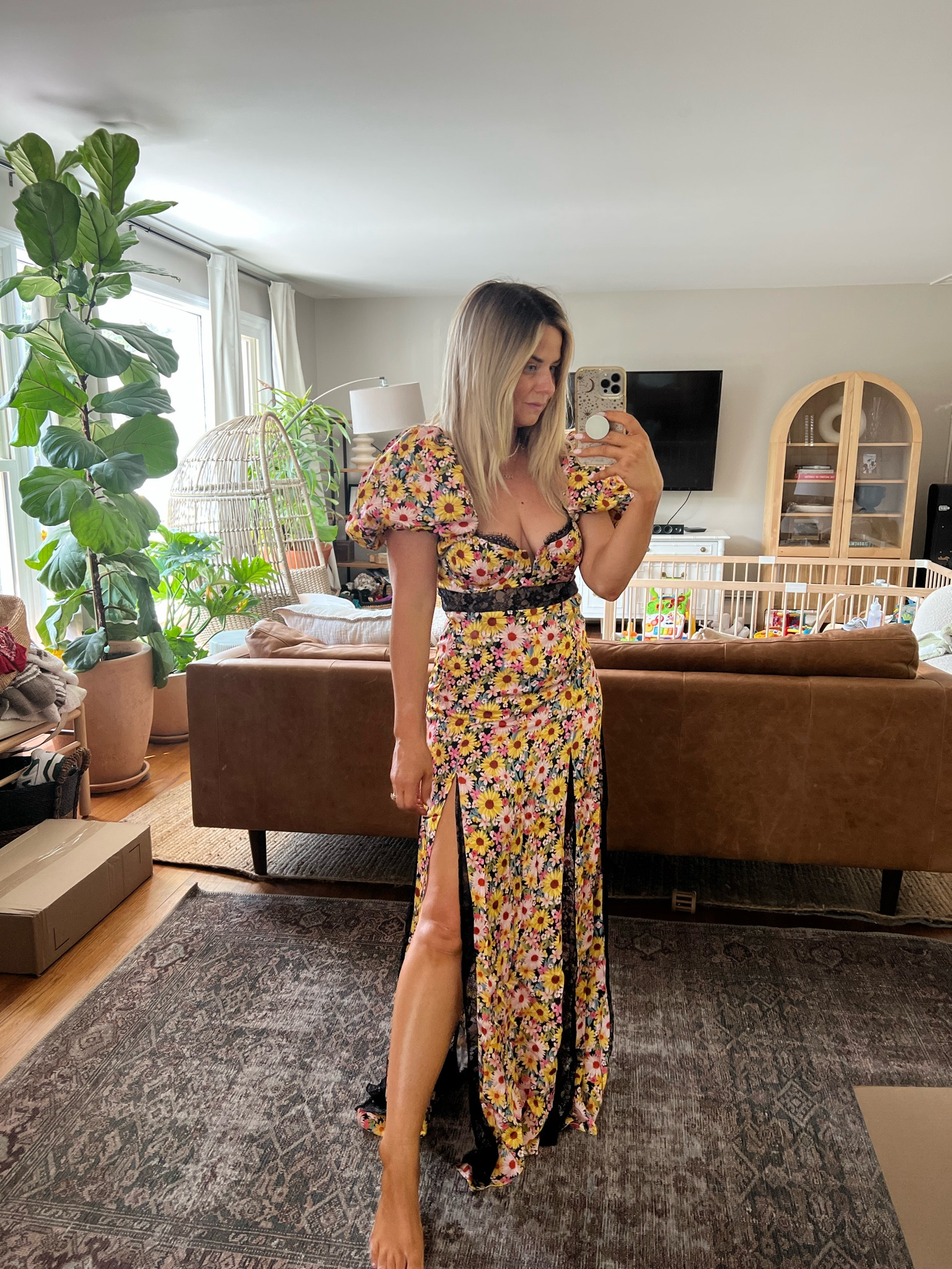flower maxi dresses Helena Long Sleeve Floral Maxi Dress