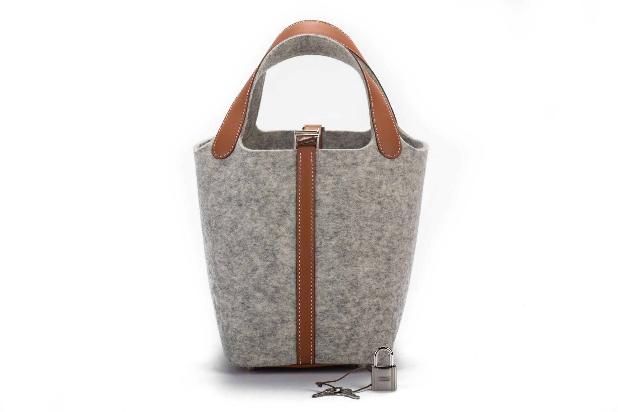 Herm�s BNIB Picotin 18 Feutre Gris Gold - Vintage Lux - Gray | One Kings Lane