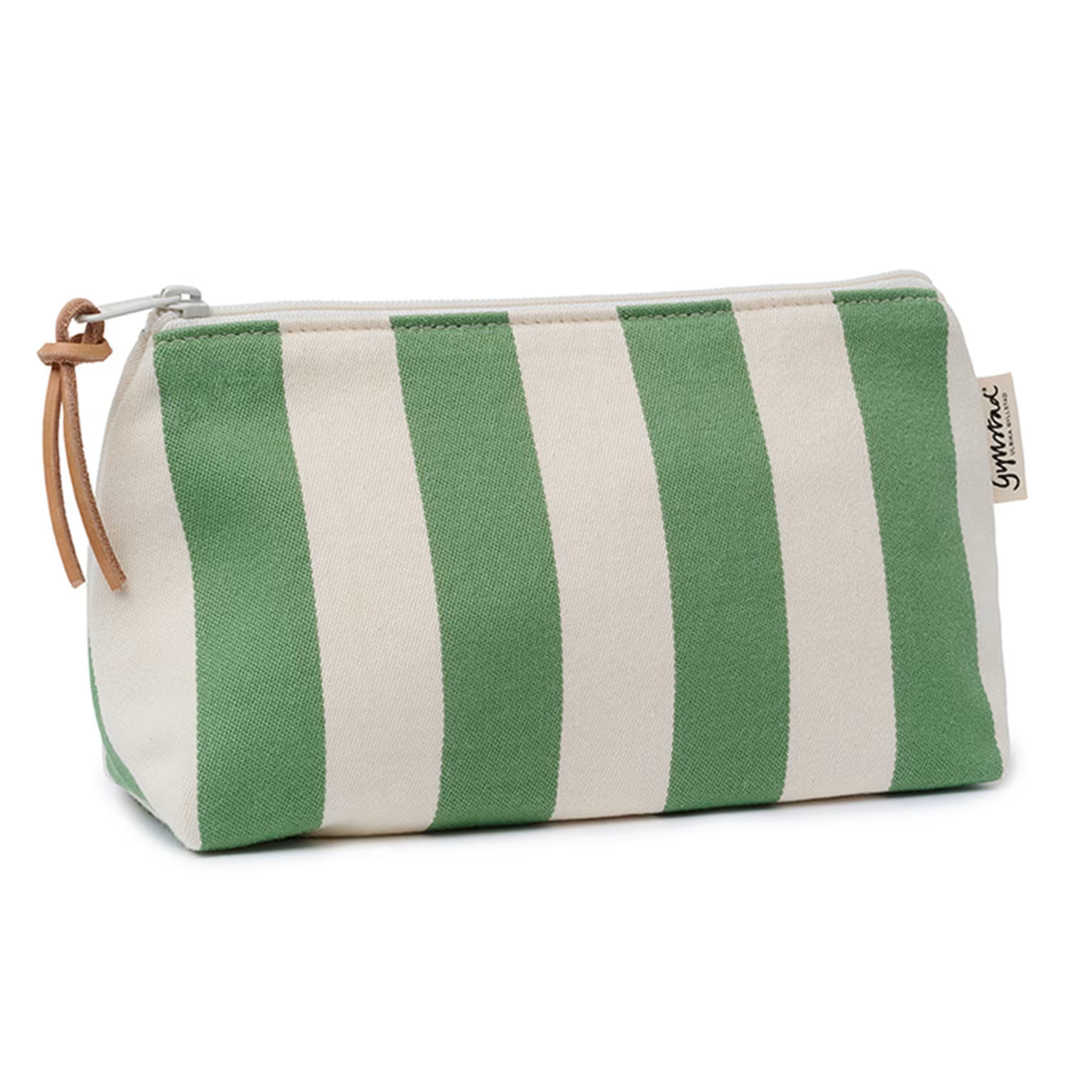 Nora Stripe Limeleaf Green Wash Bag M | Wolf & Badger