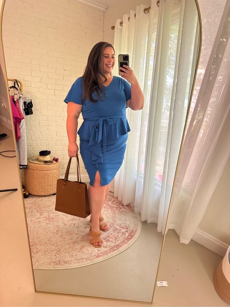 Amazon summer plus size dresses for the office. Love the color and peplum detail. Wearing my usual size 2xl. 

#LTKworkwear #LTKstyletip #LTKplussize