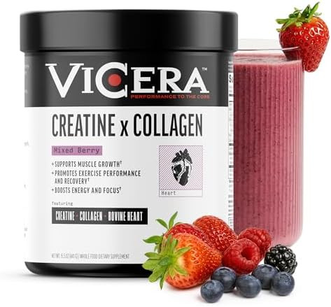 Creatine + Collagen Powder, Berry Flavor, Creatine Monohydrate and Collagen Supplement with Probi... | Amazon (US)