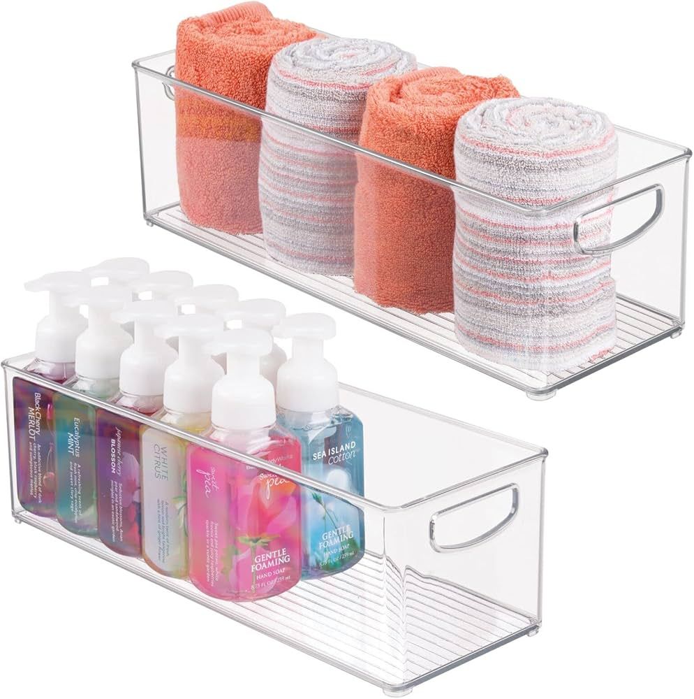 mDesign Plastic Toiletry Organizer for Bathroom - Storage Holder Bin w/Handles for Vanity, Drawer... | Amazon (US)