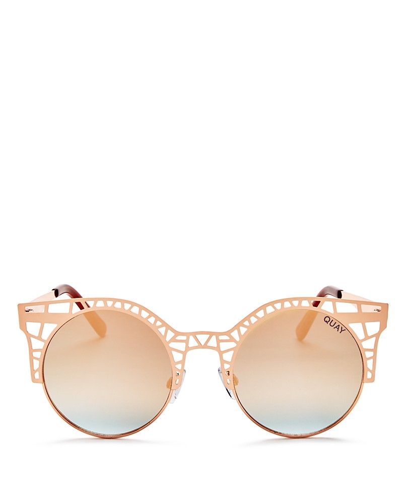 Quay Fleur Mirrored Cat Eye Sunglasses, 49mm | Bloomingdale's (CA)