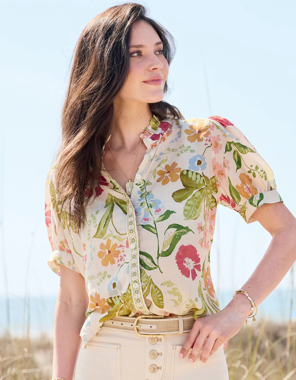 Jazmine Blouse Summer Garden | Spartina 449