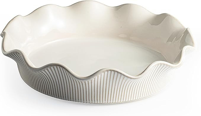 Ceramic Deep Pie Pan for Baking, 11 inch Porcelain Pie Dish for Apple Pie, Oven & Dishwasher Safe... | Amazon (US)