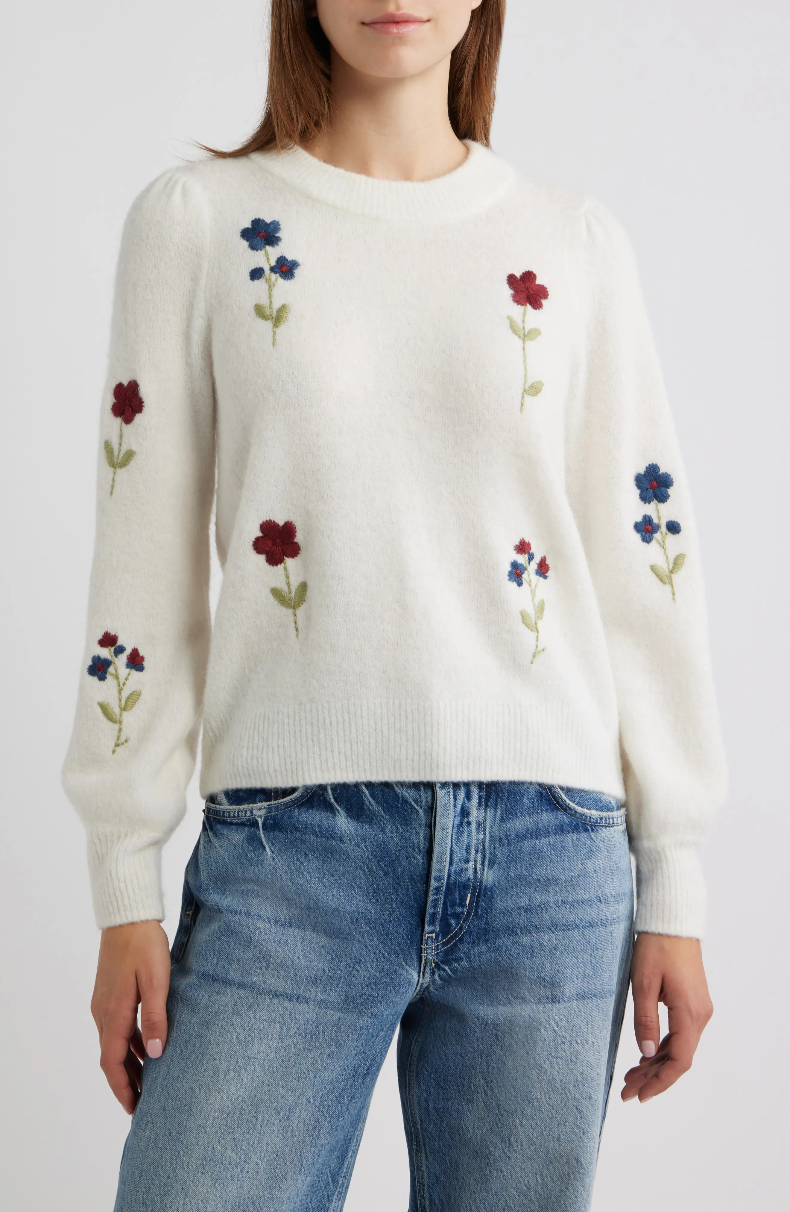 Avila Flower Embroidered Sweater | Nordstrom