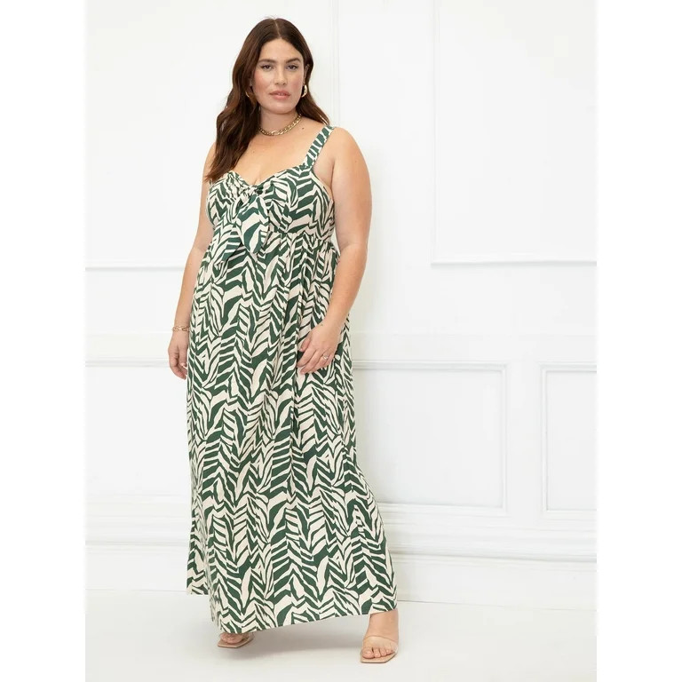 ELOQUII Elements Women's Plus Size Tie Front Tank Dress | Walmart (US)