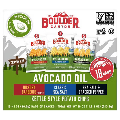 Boulder Canyon Kettle Style Potato Chips Variety Pack - 18oz/18ct | Target