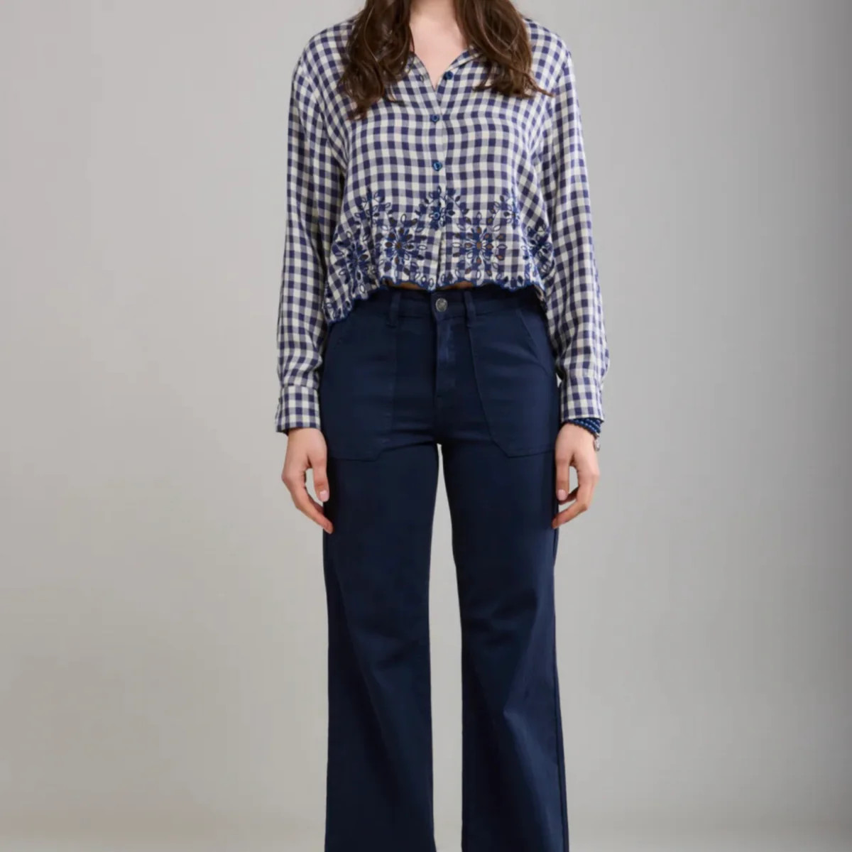 Crush Wide Leg - Navy | Law and Co