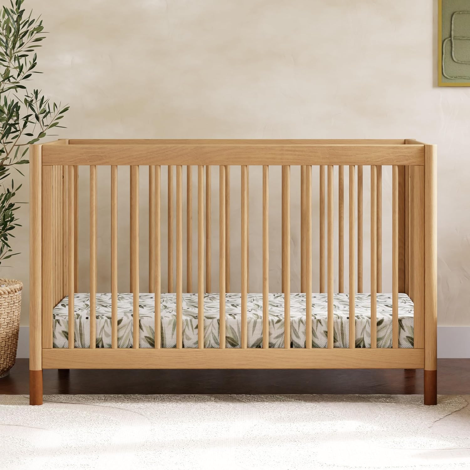 Babyletto Gelato 4-in-1 Baby Crib, Honey with Vegan Tan Leather Feet | Amazon (US)