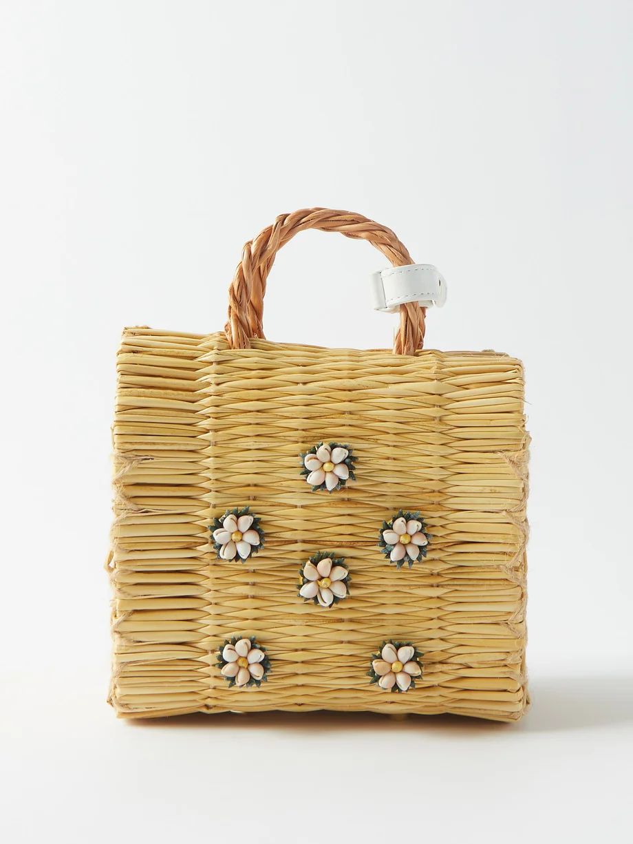 Shella mini shell-embellished rattan basket bag | Heimat Atlantica | Matches (US)
