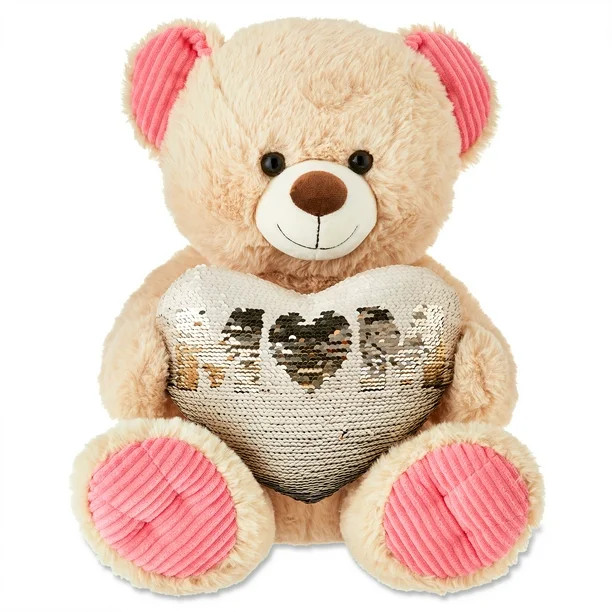 Way To Celebrate Mother’s Day Plush Sequin Bear, Mom | Walmart (US)