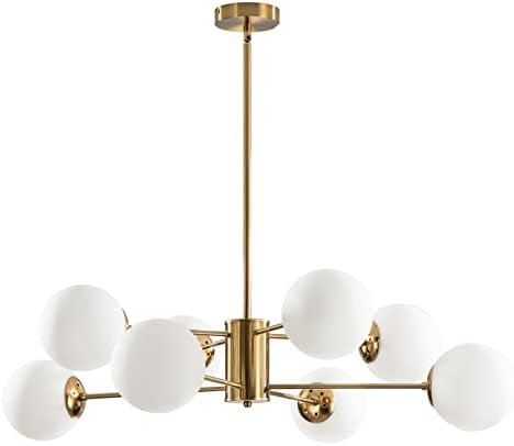 KCO Lighting Sputnik Chandelier Light Globe Shade Frosted Glass Ceiling Pendant Light Modern Brass K | Amazon (US)