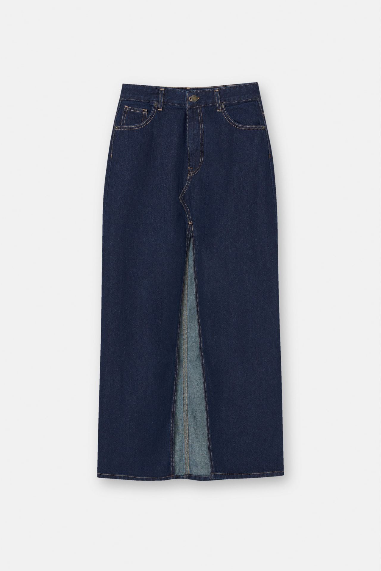 Jupe denim maxi longue split | PULL and BEAR FR