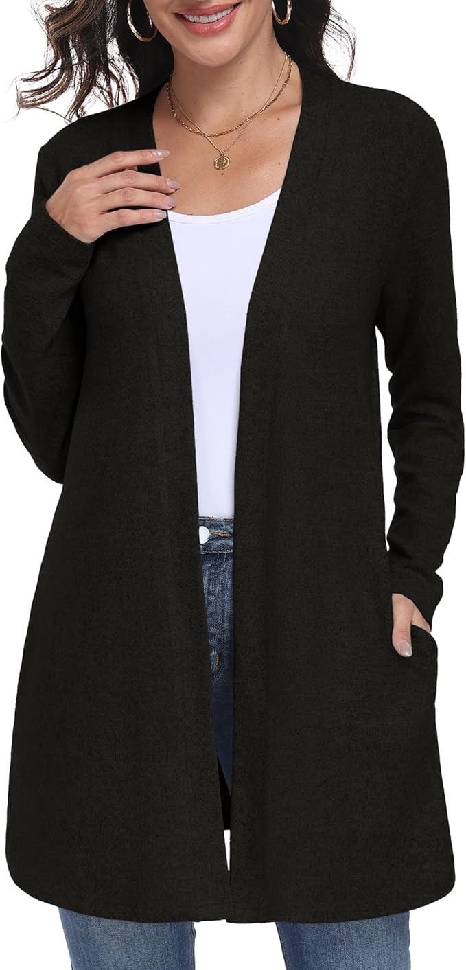 Lepunuo Cardigan Sweaters for Women Long Sleeve Lightweight Open Front Knit Cardigans Casual Loos... | Amazon (US)