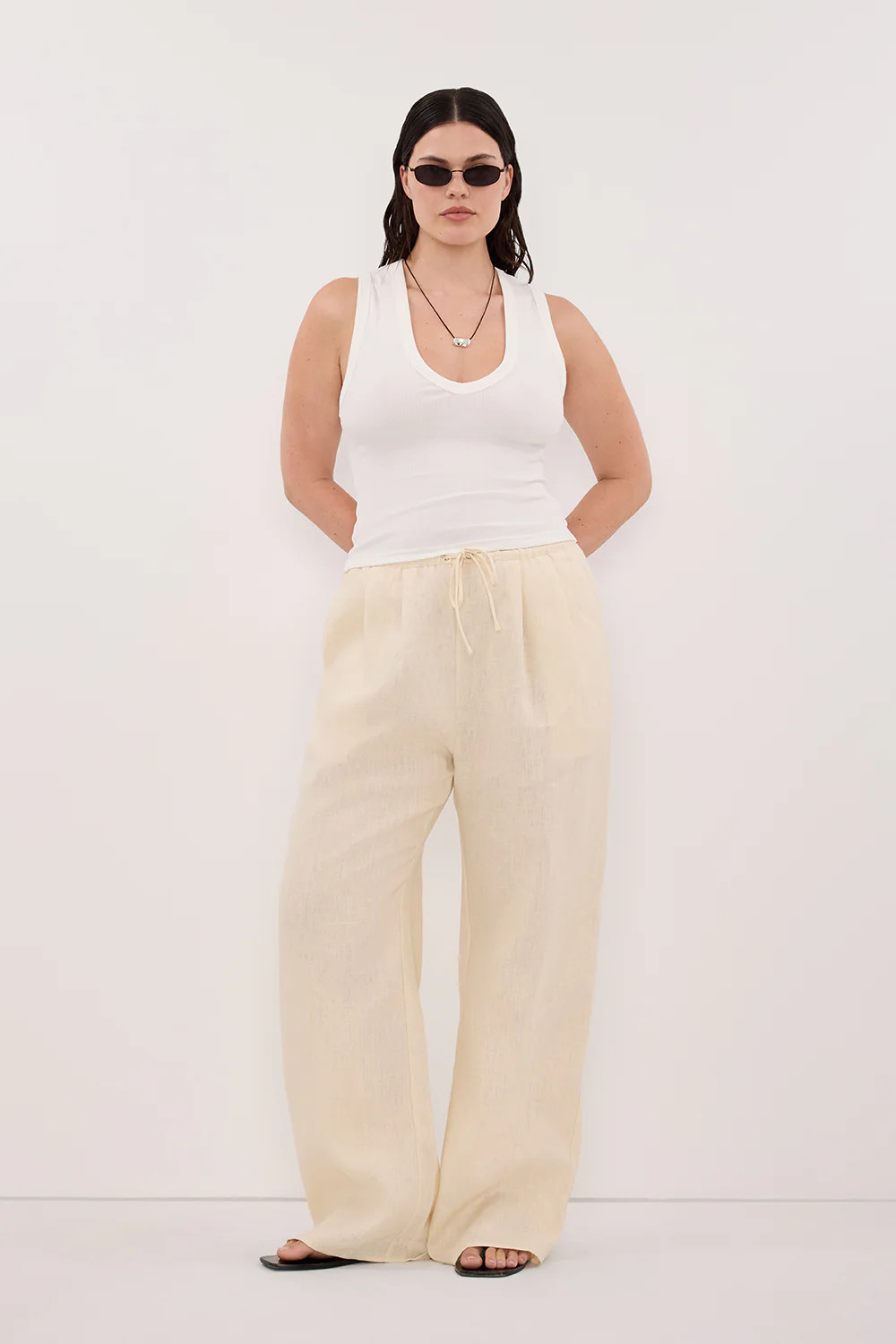 YASMIN OFF WHITE KNIT TANK | DISSH