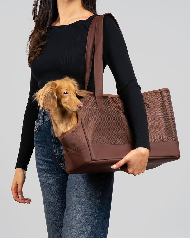OSKAR&FRIENDS Pet Carrier Tote for Small Dogs & Cats – Vegan Leather Dog Purse with Breathable ... | Amazon (US)