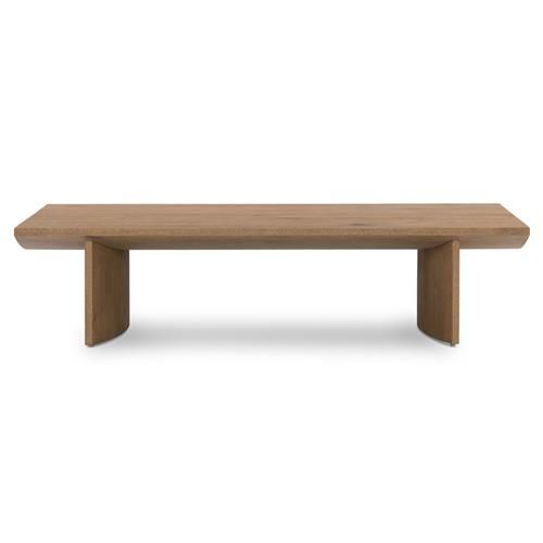 Matthew Rustic Lodge Brown Thick Oak Wood Rectangular Coffee Table | Kathy Kuo Home