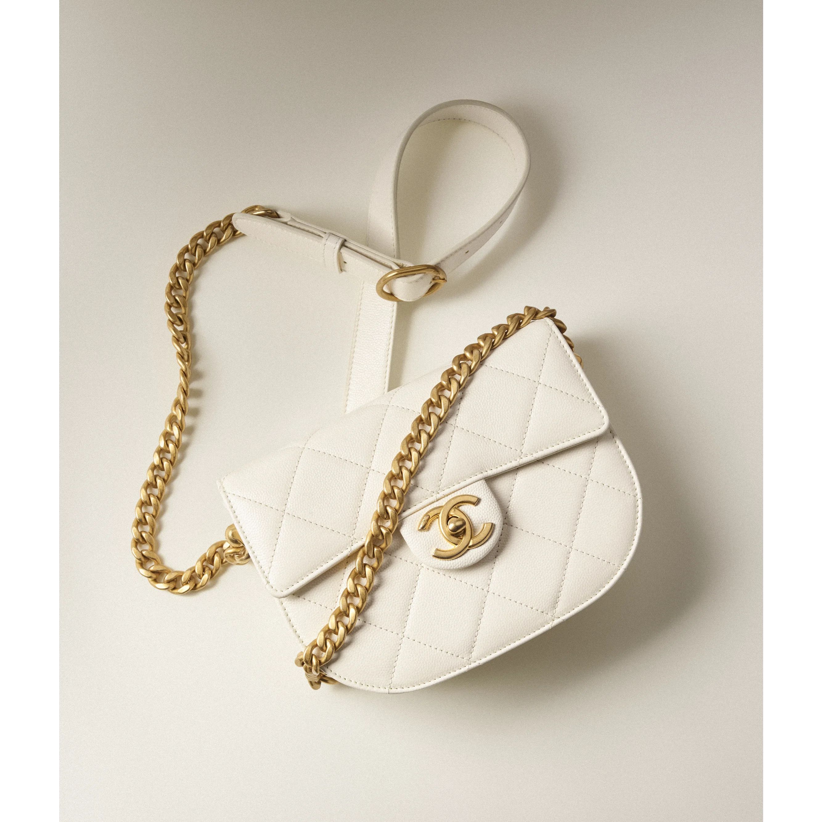 Messenger Bag - Grained calfskin & gold-tone metal — Fashion | CHANEL | Chanel, Inc. (US)