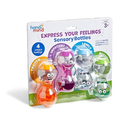 hand2mind Express Your Feelings Sensory Bottles- Secondary Emotions, Toddler Sensory Toys, Quiet Fidget Toys, Play Therapy Toys, Calm Down Corner Supplies, Calming Corner, Social Emotional Learning | Amazon (US)