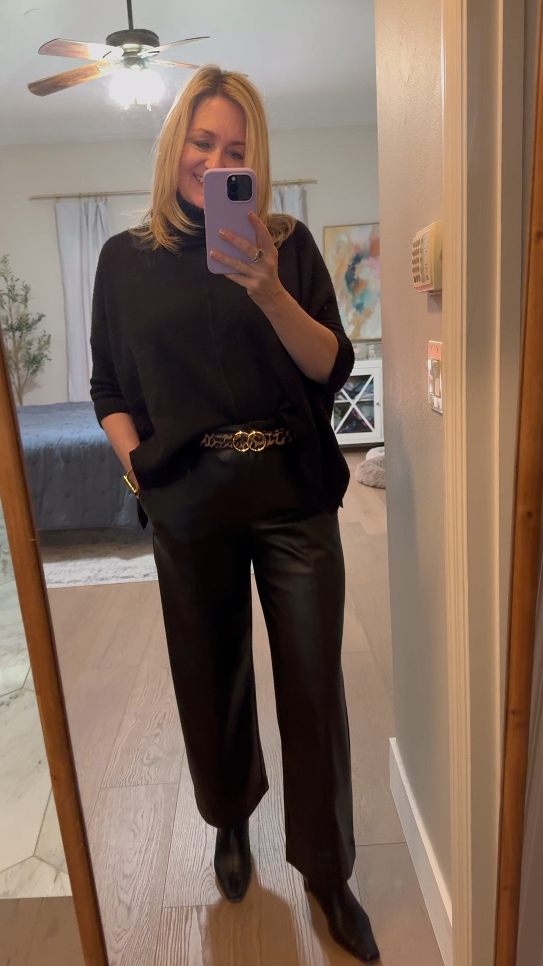 My favorite faux leather pants. ￼

#LTKootd #LTKOver40 #LTKSeasonal