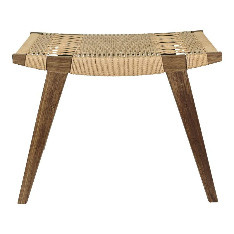 Contemporary pi Stool, Fumed Oak Frame, Natural Danish Cord Seat | 1stDibs