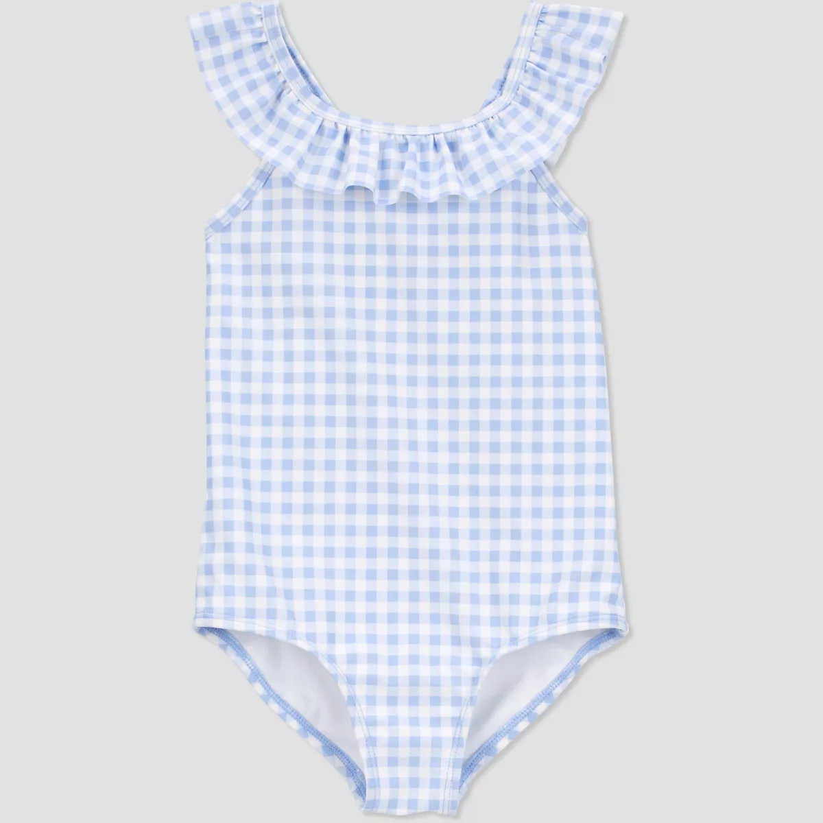 Carter's Just One You®️ Toddler Girls' Ruffle Textured Solid One Peice Swimsuit - Blue | Target