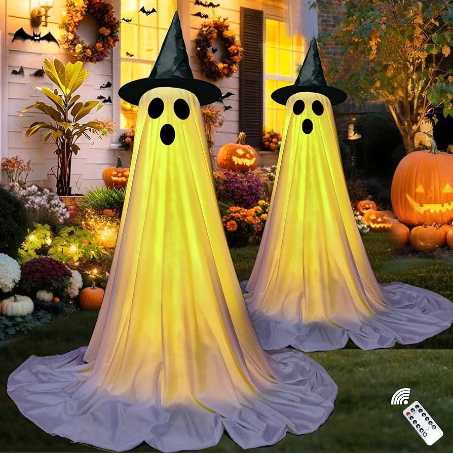 2Packs Halloween Decorations-Halloween Decorations Outdoor,Light Up Spooky Ghost Decoration Indoo... | Amazon (US)