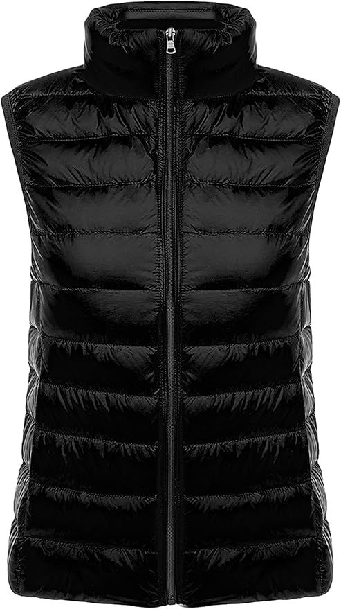 Yeokou Womens Slim Packable Lightweight Quilted Short Puffer Down Vest Waistcoat | Amazon (US)