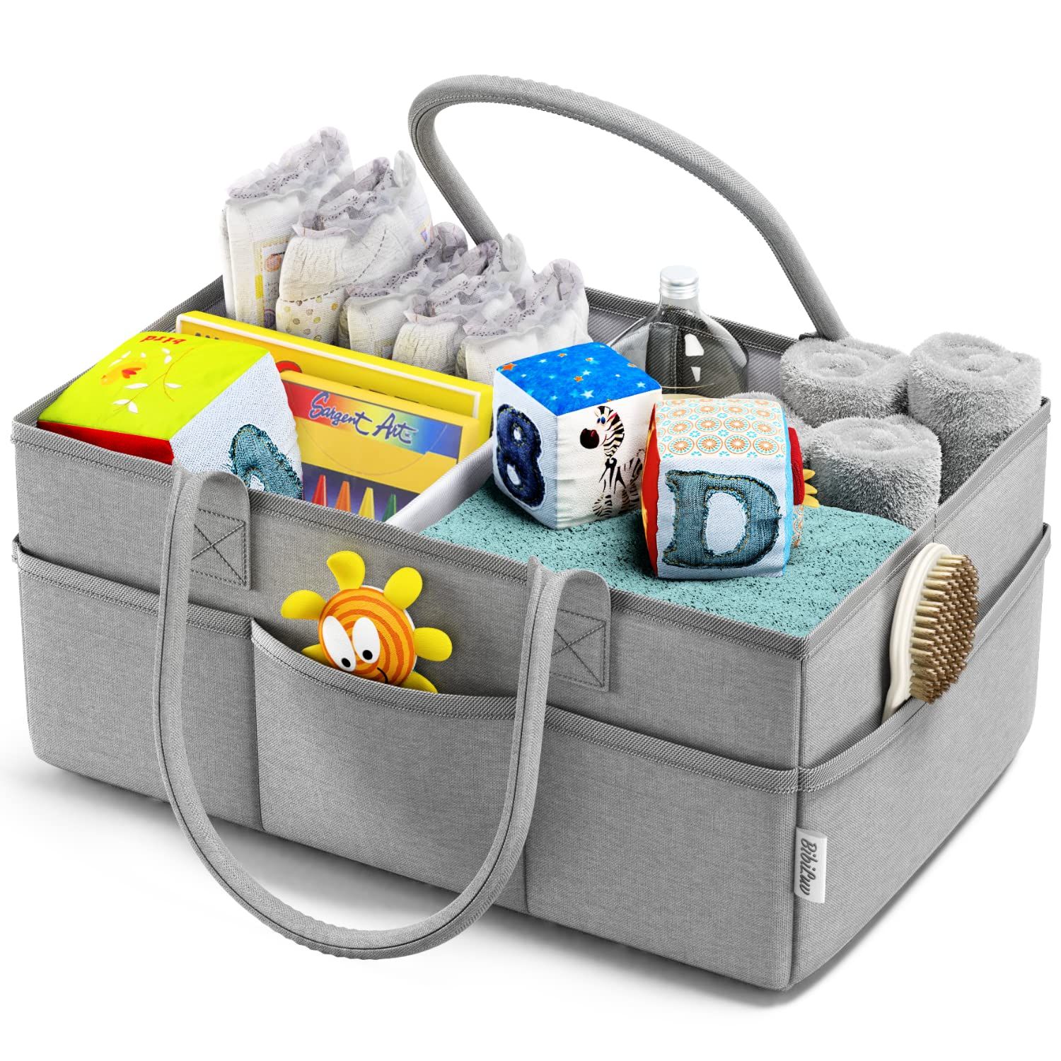 Baby Diaper Caddy Nursery Storage Bin Caddies and Bin Car Organizer for Diapers and Baby Wipes | Amazon (US)