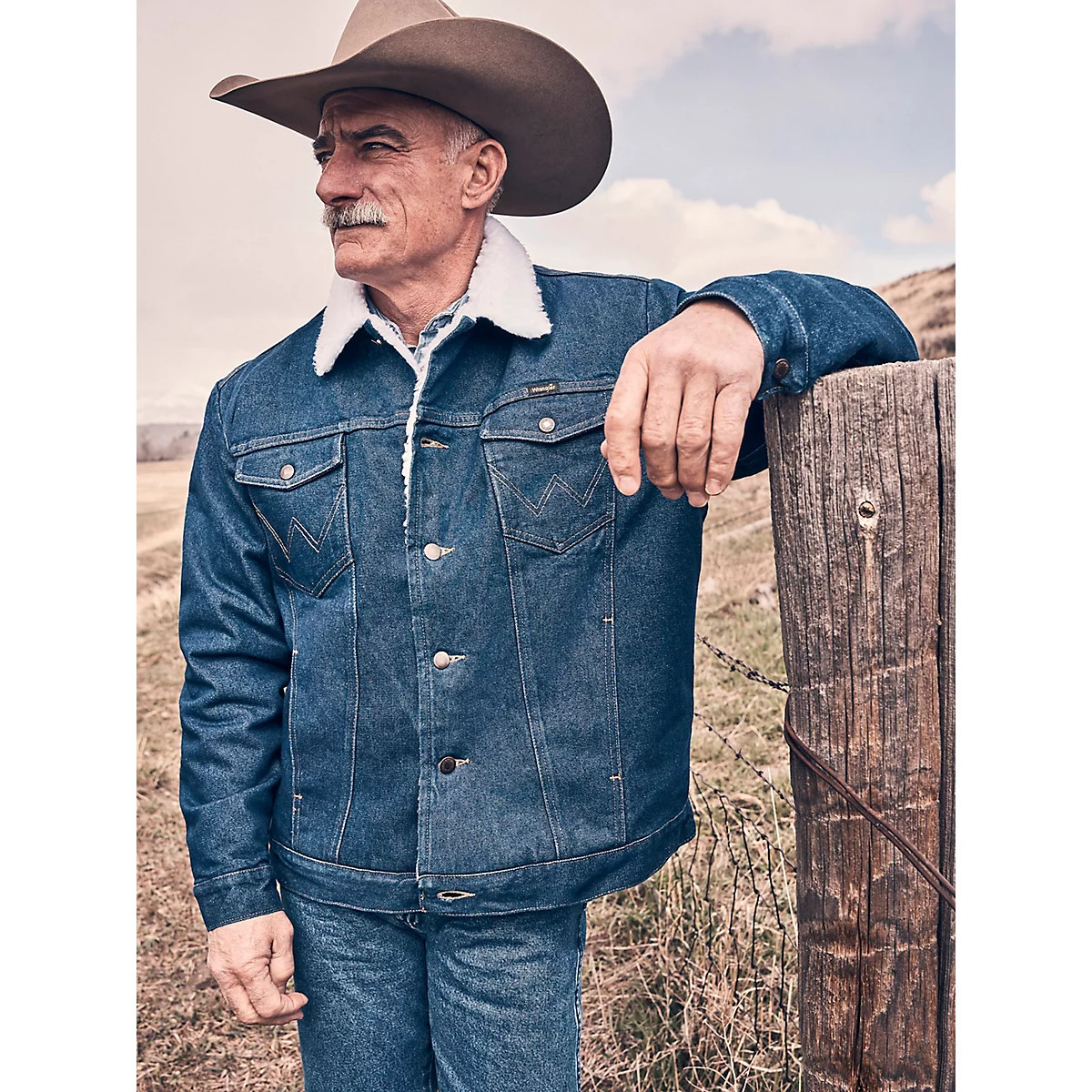 Wrangler® Western Sherpa Lined Denim Jacket in Denim | Wrangler