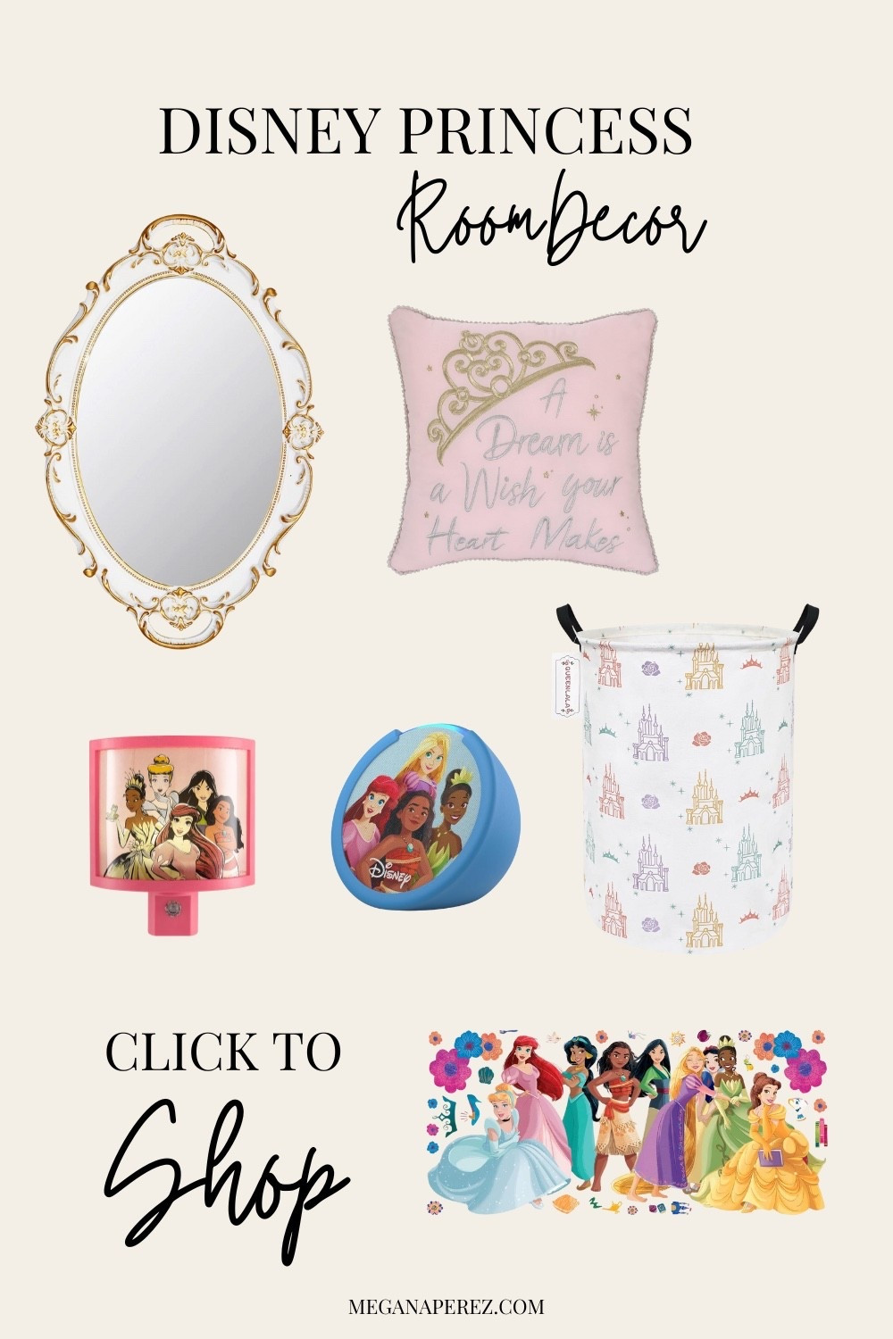 Create a fairytale bedroom with these enchanting Disney Princess finds! Featuring a dreamy gold mirror, princess nightlights, themed pillows, toy storage, and fun wall decals—everything is linked for easy shopping!
#DisneyRoomDecor #PrincessBedroom #AmazonKidsFinds #GirlsRoomInspo #FairytaleDecor 

#LTKHome #LTKKids
