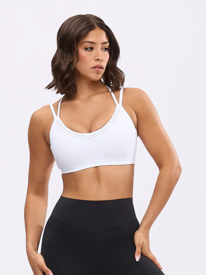 Airbrush Laser Sports Bra - White | Buffbunny