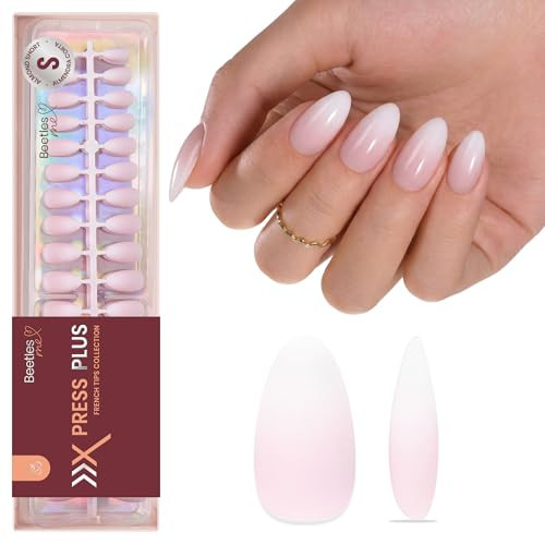 Beetles Ombre Short Almond Press on Nails - Swan Fade | 224 Pcs Nude Gel Nail Tips, Pink Press ons Fake Nail Tips, Soft Nail Gel False Nails Art DIY Gifts for Women | Amazon (US)