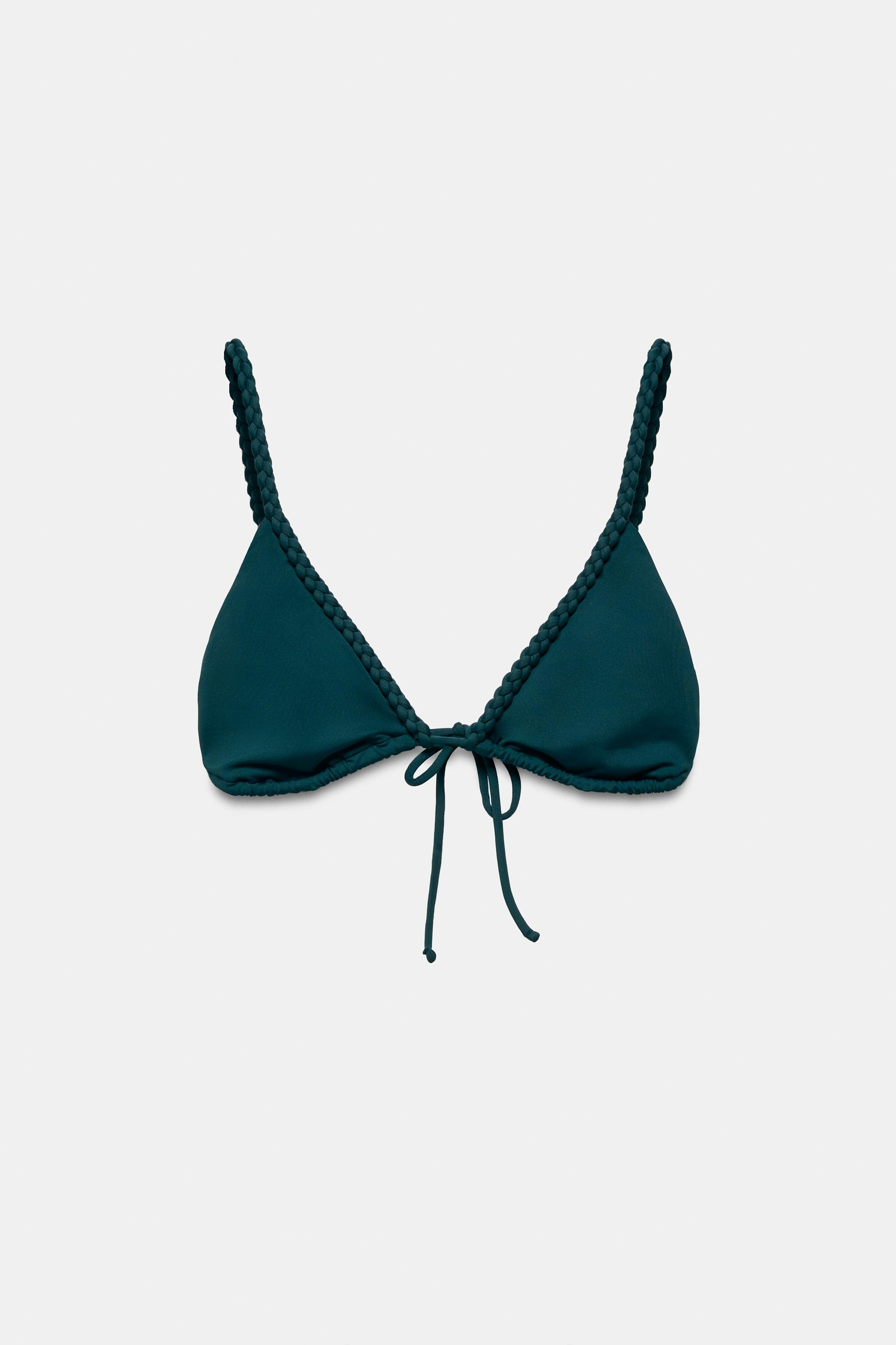 BRAIDED TRIANGULAR BIKINI TOP | Zara UK