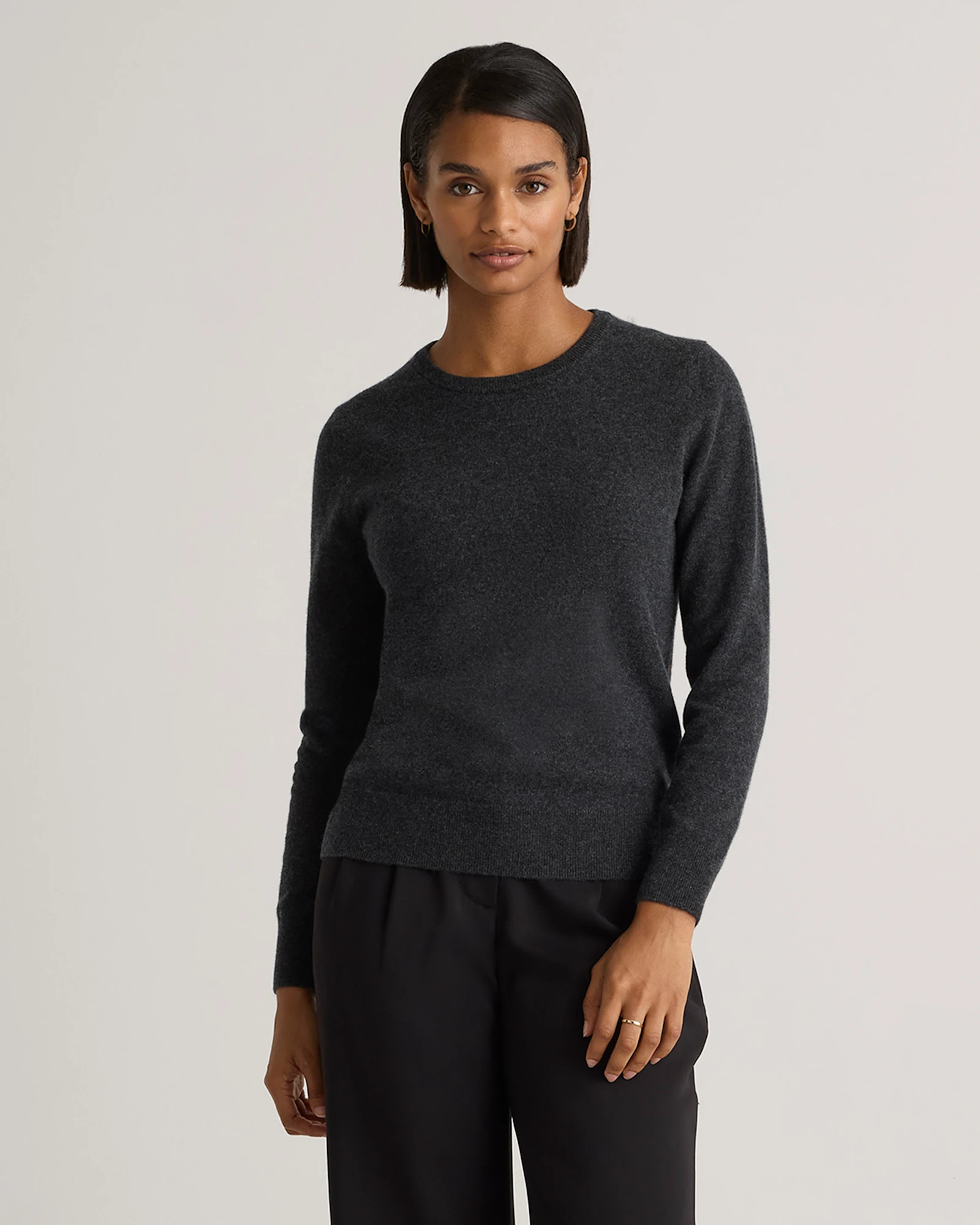 Charcoal Mongolian Cashmere Crewneck Sweater | Quince