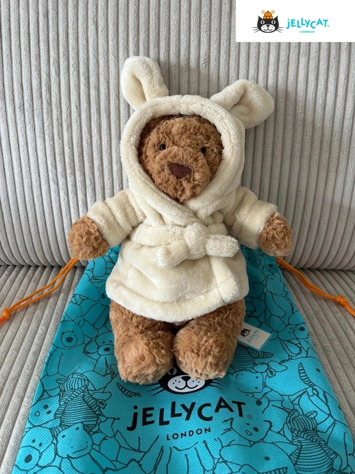 New 10" Jellycat Bartholomew Bear Bathrobe plush doll- With Tag+ Dust Bag | eBay US