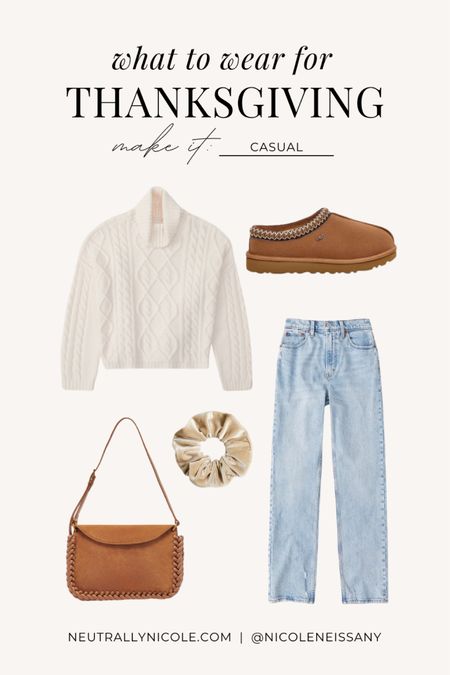 Casual outfit for Thanksgiving — also perfect for everyday, fall activities, brunch, & more!

// fall fashion, fall outfit, fall outfits, fall trends, winter fashion, winter outfit, winter outfits, winter trends, what to wear for thanksgiving, thanksgiving outfit, casual outfit, errands outfit, everyday outfit, coffee run outfit, brunch outfit, pumpkin patch outfit, pumpkin picking outfit, apple picking outfit, holiday outfit, gifts for her, holiday gift guide for her, gift guide, cable knit sweater, turtleneck sweater, fall sweater, fall jeans, straight leg denim, Abercrombie jeans, UGGs outfit, UGG Tasman slippers, fall shoes, Dolce Vita handbag, suede scrunchie, hair accessories, Madewell, neutral outfit (10.28)

#liketkit #LTKxMadewell #LTKshoecrush #LTKsalealert #LTKfindsunder100 #LTKstyletip #LTKHoliday #LTKtravel #LTKfindsunder50 #LTKitbag #LTKGiftGuide #LTKSeasonal #LTKU