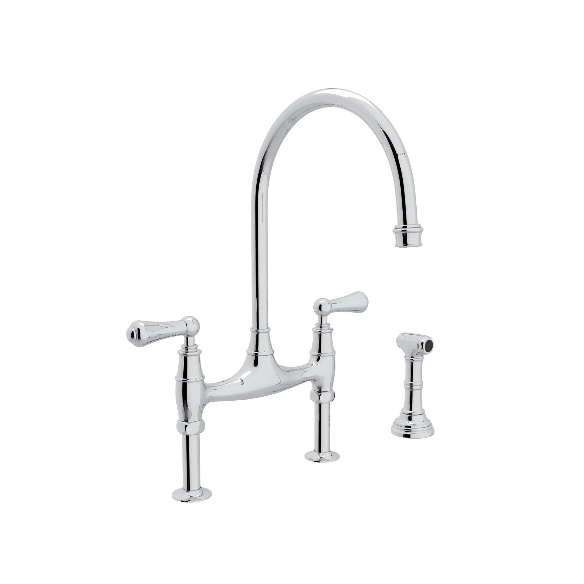 U.4719L-APC-2 Georgian Era Bridge Kitchen Faucet With Side Spray | Wayfair North America