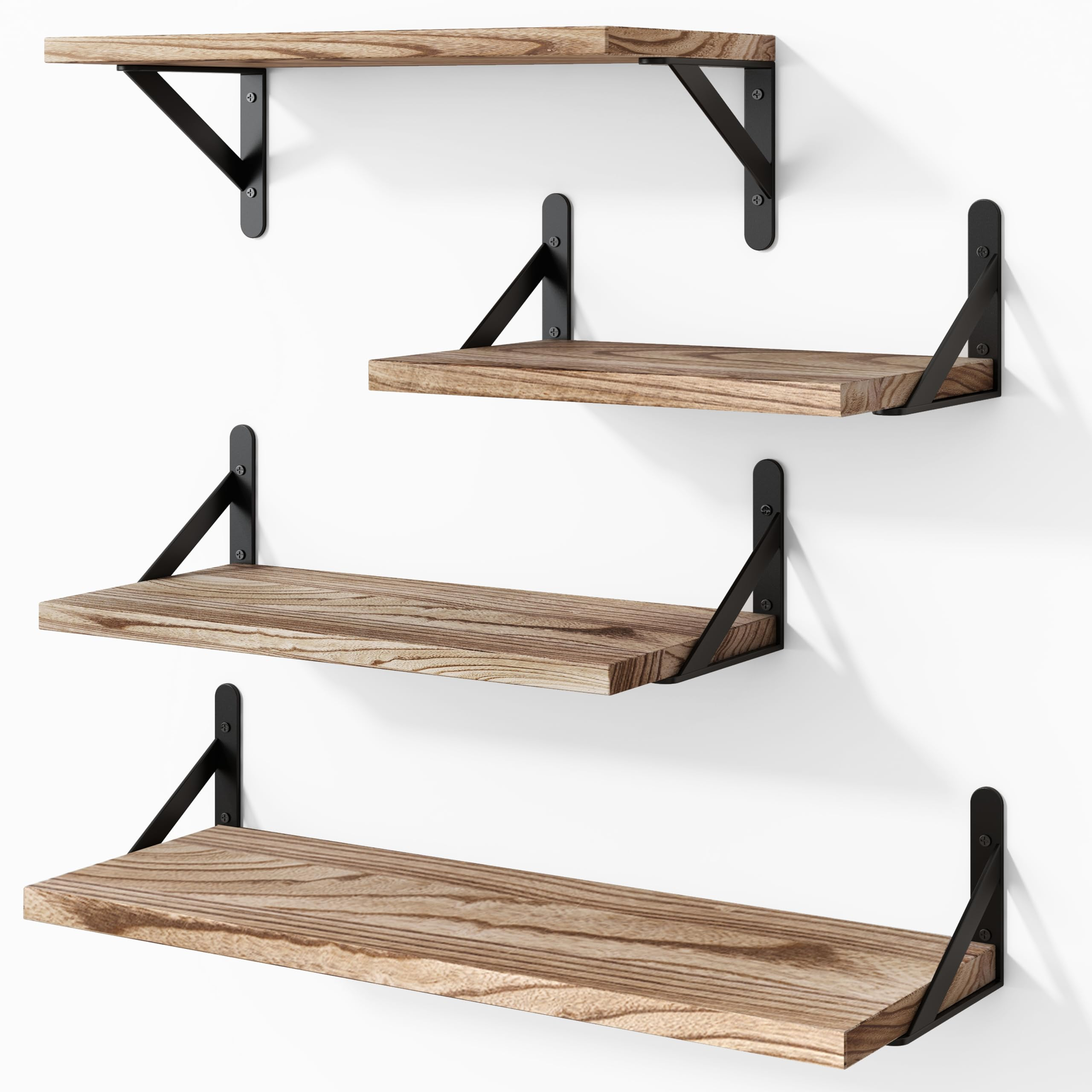 YGEOMER Floating Shelves for Wall Different Sizes Farmhouse Wall Shelf for Bedroom, Bathroom Stor... | Amazon (US)