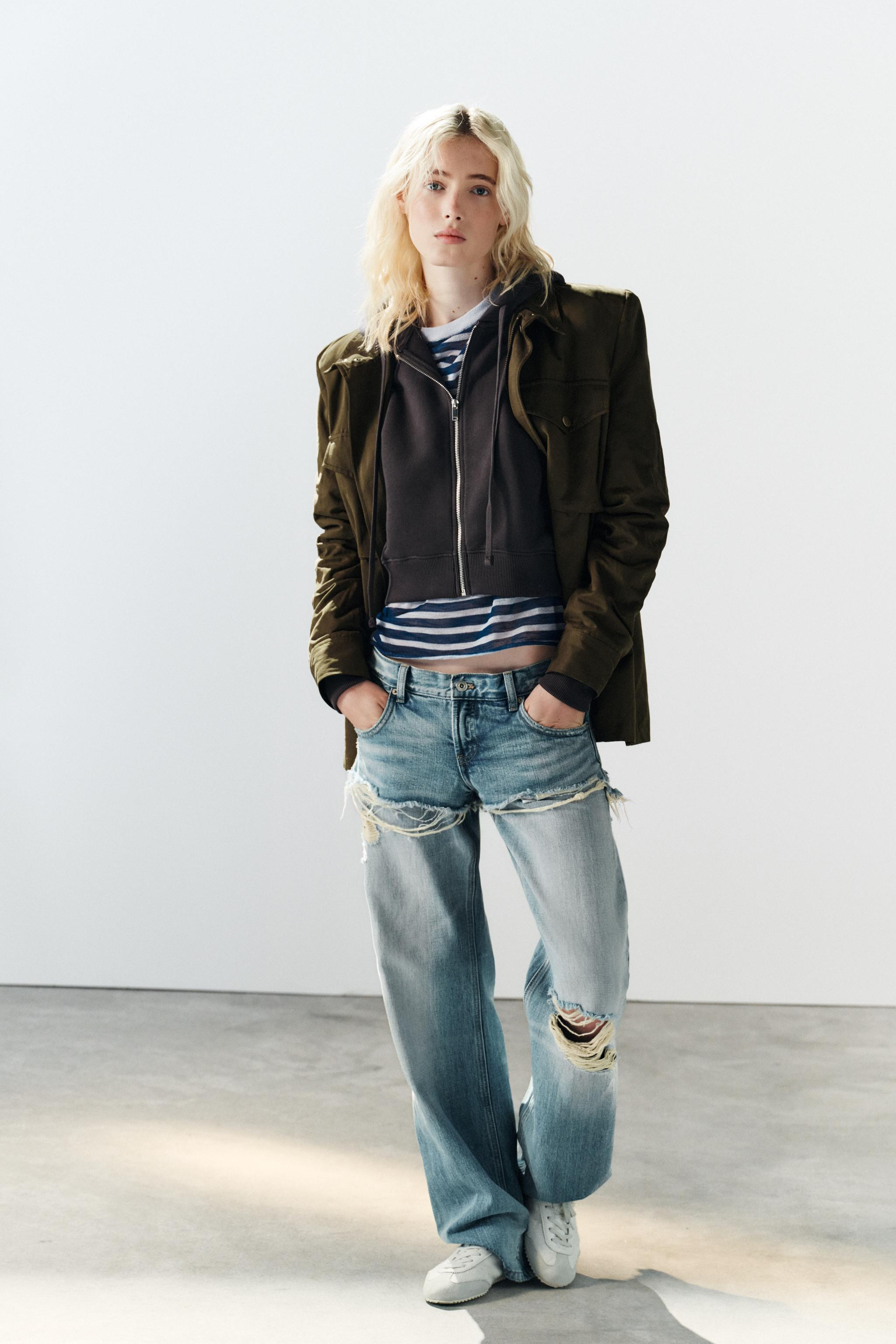TRF LOW-RISE STRAIGHT JEANS WITH DOUBLE-LAYER EFFECT | Zara US