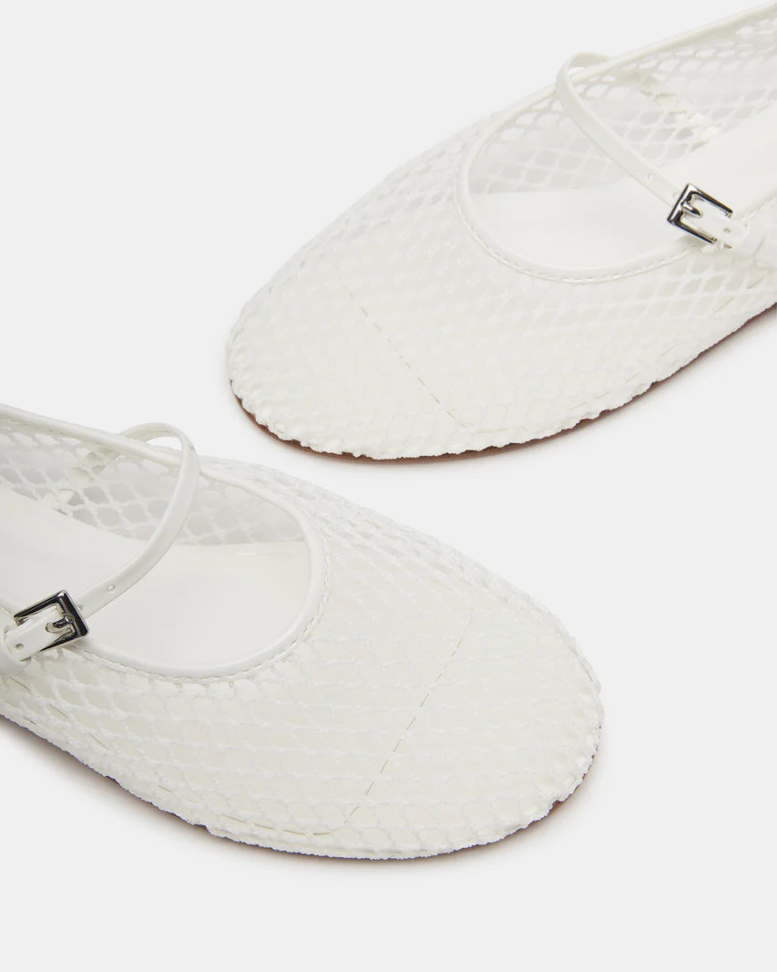 MAGS White Mary Jane Ballet Flat | Women's Flats | Steve Madden (US)