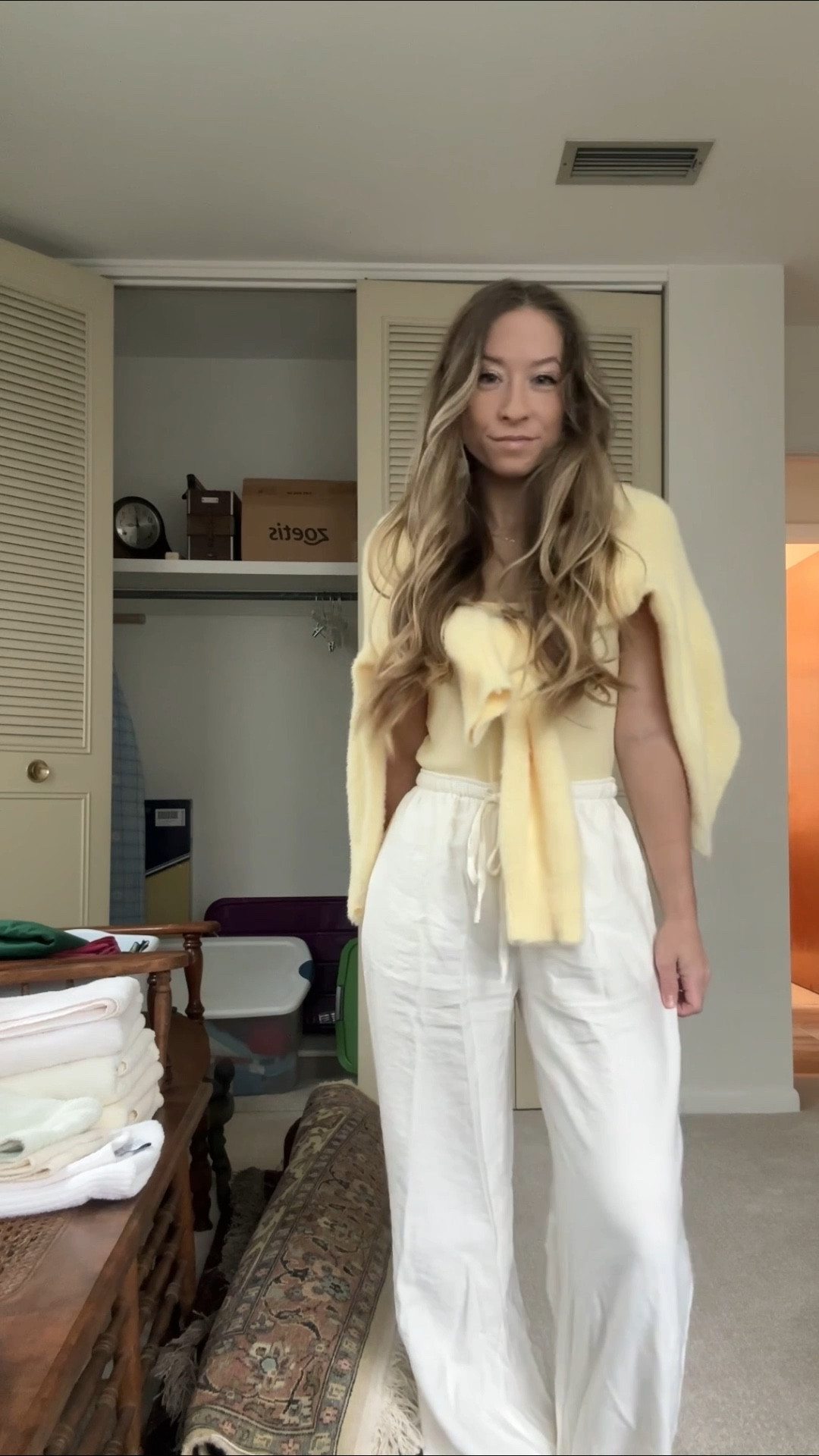 Yellow cardigan and linen pants summer outfit🧈☀️💛

#LTKSeasonal #LTKootd