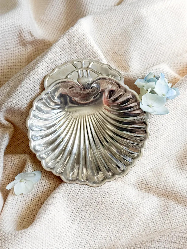 Vintage Metal Clam Shell Dish – Coastal Wabi-sabi Decor - Etsy | Etsy (Global)