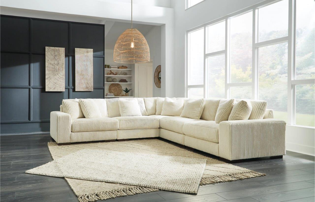 Lindyn 5-Piece Sectional In Ivory | 1stopbedrooms