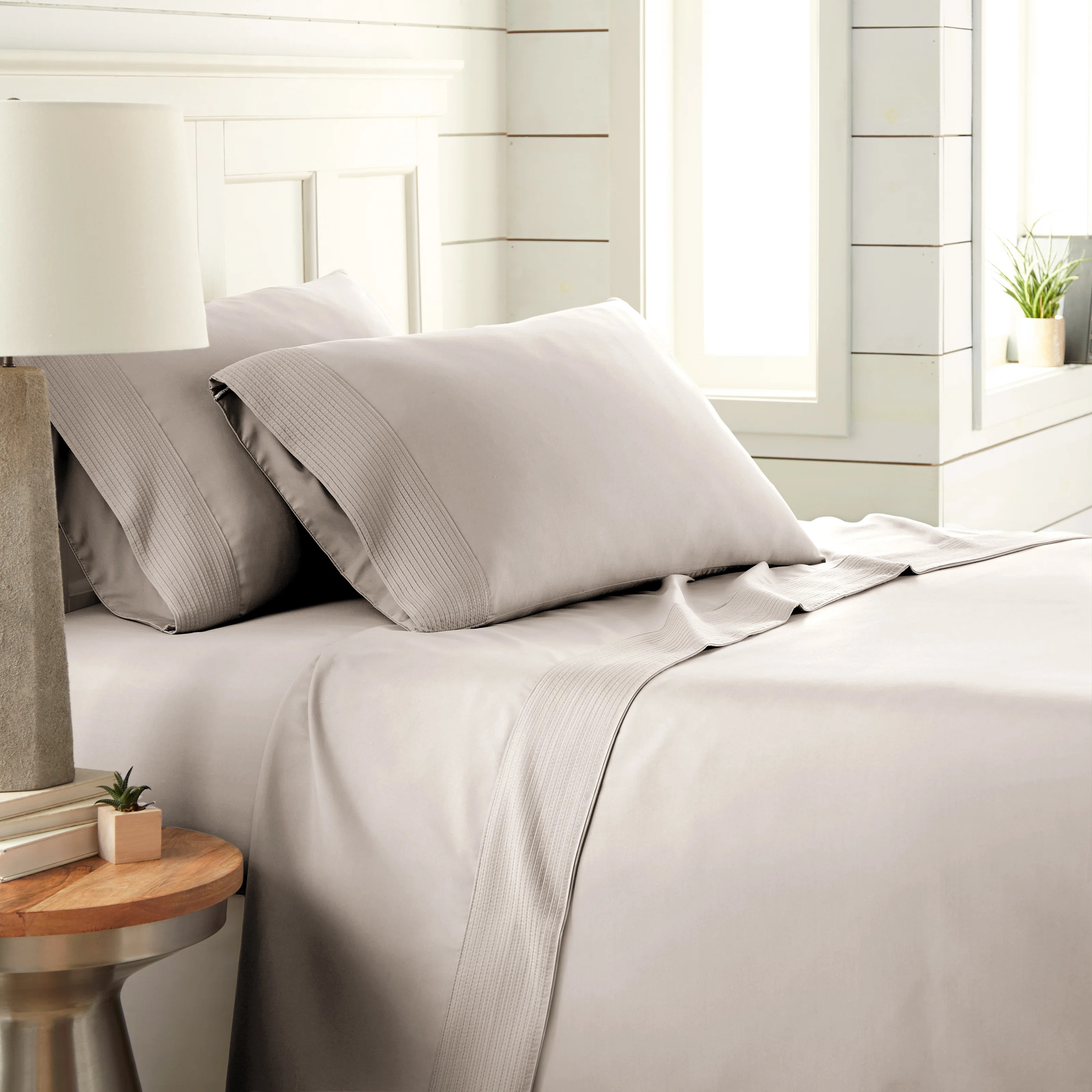 Vilano Springs Extra Deep Pocket Bed Sheet Set with Pleated Hem, Easy care, Pet Hair Resistant | Wayfair North America