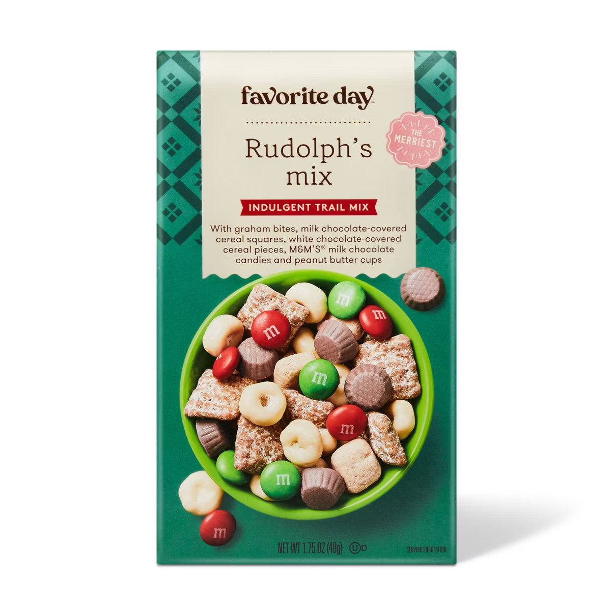 Christmas Rudolph's Mix Indulgent Snack Mix Stocking Stuffer - 1.75oz - Favorite Day™ | Target