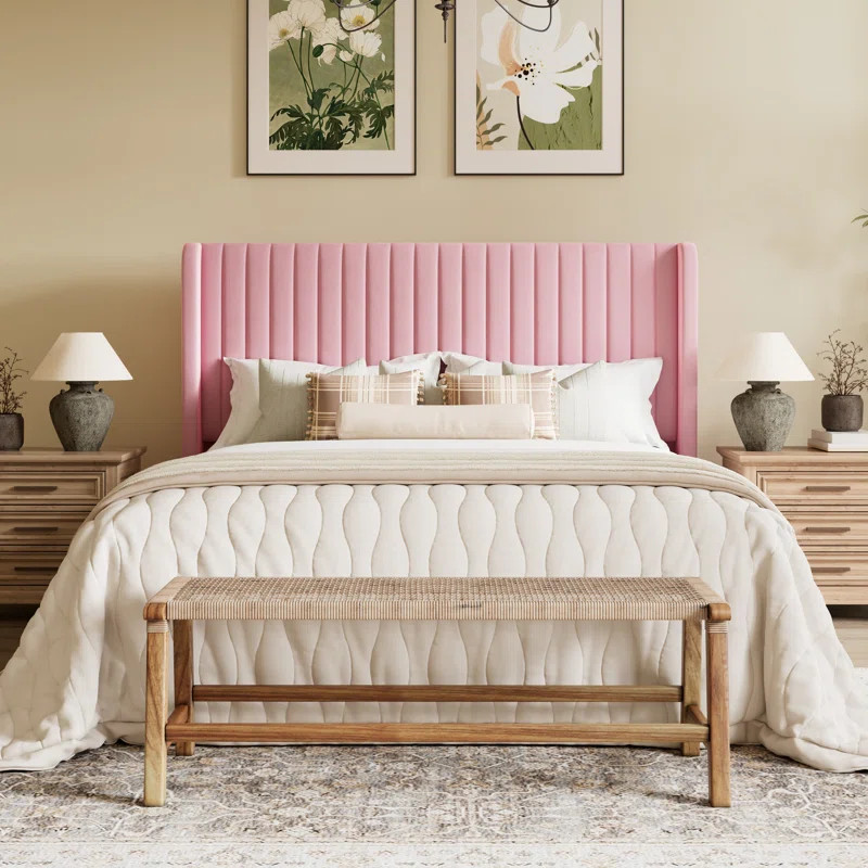 Candler Upholstered Platform Bed with Wingback | Wayfair North America